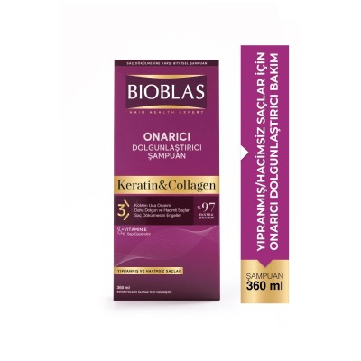 Bioblas Kolajen ve Keratin Dolgunlaştırıcı ve Bariyer Onarıcı Şampuan 360 ml