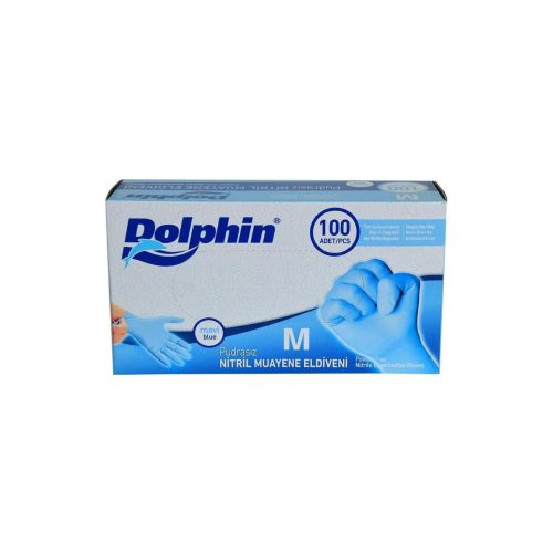Pudrasız Mavi Nitril Eldiven Orta Boy (M) 100 Lü Paket