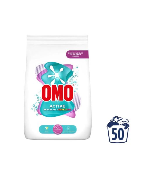 Omo Active Beyazlar ve Renkliler İçin Toz Deterjan 7,5 kg