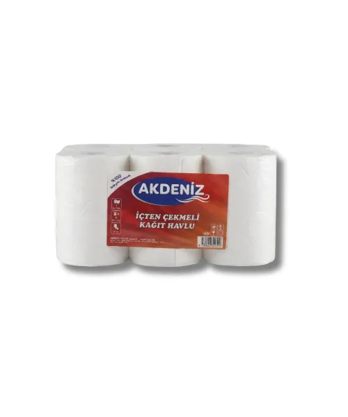 Akdeniz İçten Çekmeli Kağıt Havlu 2,5 Kg 6 Rulo
