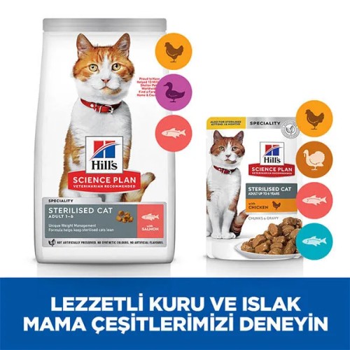 Hills Science Plan Somonlu Kısırlaştırılmış Yetişkin Kedi Maması 8 KG Hills Science Plan Somonlu Kısırlaştırılmış Yetişkin Kedi Maması 8 KG