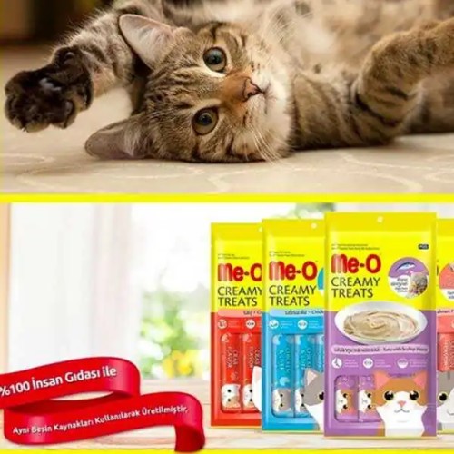 Me-O Mavi Yüzgeçli Orkinos Sıvı Kedi Ödül Maması 4*15 Gr Me-O Mavi Yüzgeçli Orkinos Sıvı Kedi Ödül Maması 4*15 Gr